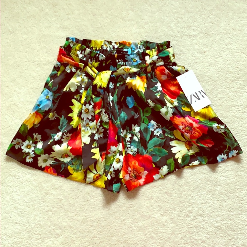 NTW Zara Silky Floral Shorts